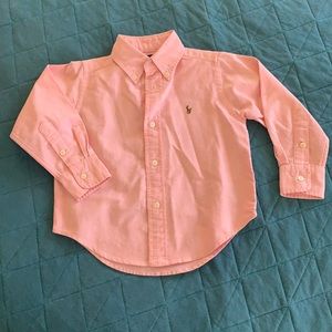 Ralph Lauren 2/2T 100% Cotton Pink Button Down Collared Shirt